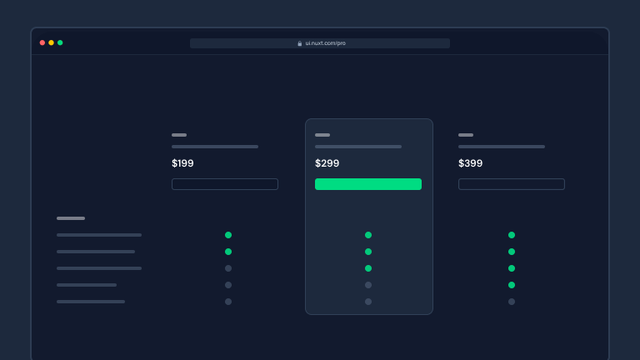 PricingTable preview